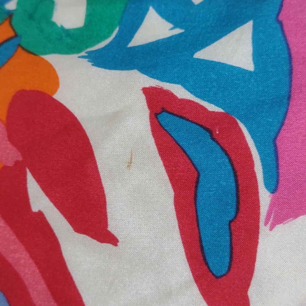 Silk Scarf Abstract Multicolor Long Express Colorful